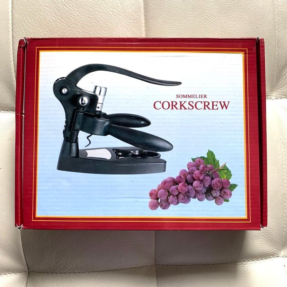 Sommelier Corkscrew, extra corkscrew attachment stand, wine label remover EUC - Picture 1 of 7